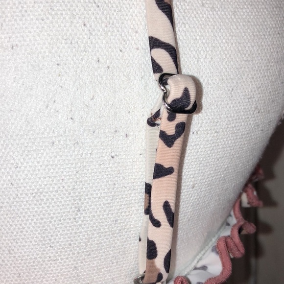 Leopard Smocked Two Piece Swim Suit Size XL - Picture 7 of 13